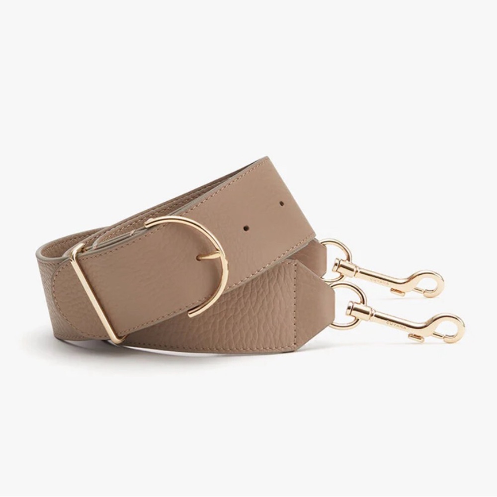Cuyana wide adjustable strap in cappuccino